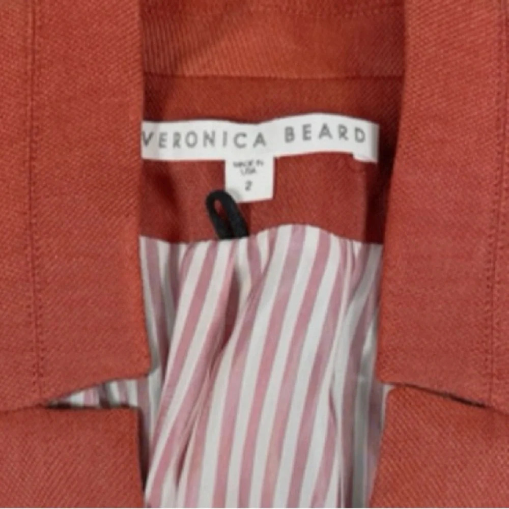 VERONICA BEARD Miles Linen Dickey Jacket | Clay size 2 - Picture 8 of 9